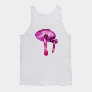 Psychedelic Purple Mushroom Design Tank Top